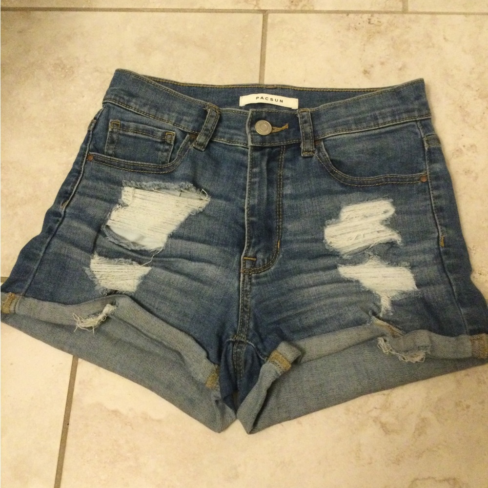 Womens PacSun High Rise The Shortie Denim Jean Shorts- Size 24